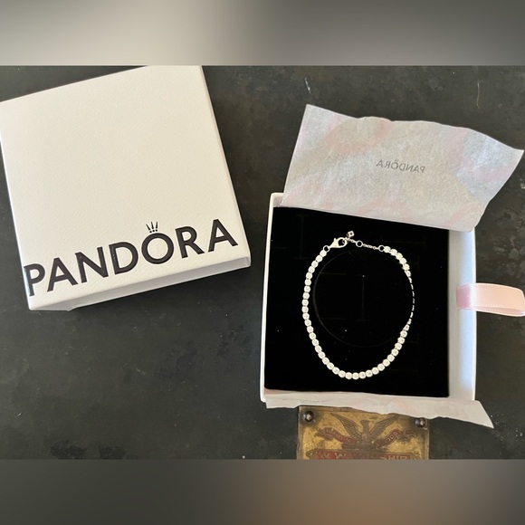 New- Pandora Sterling Silver Sparkling Tennis Bracelet - Picture 8 of 9